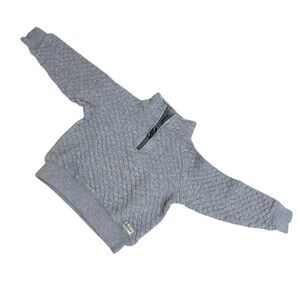 Crewcuts Heather Gray Quilted Pullover long sleeve 1/4 zip size xs (4-5 boys)